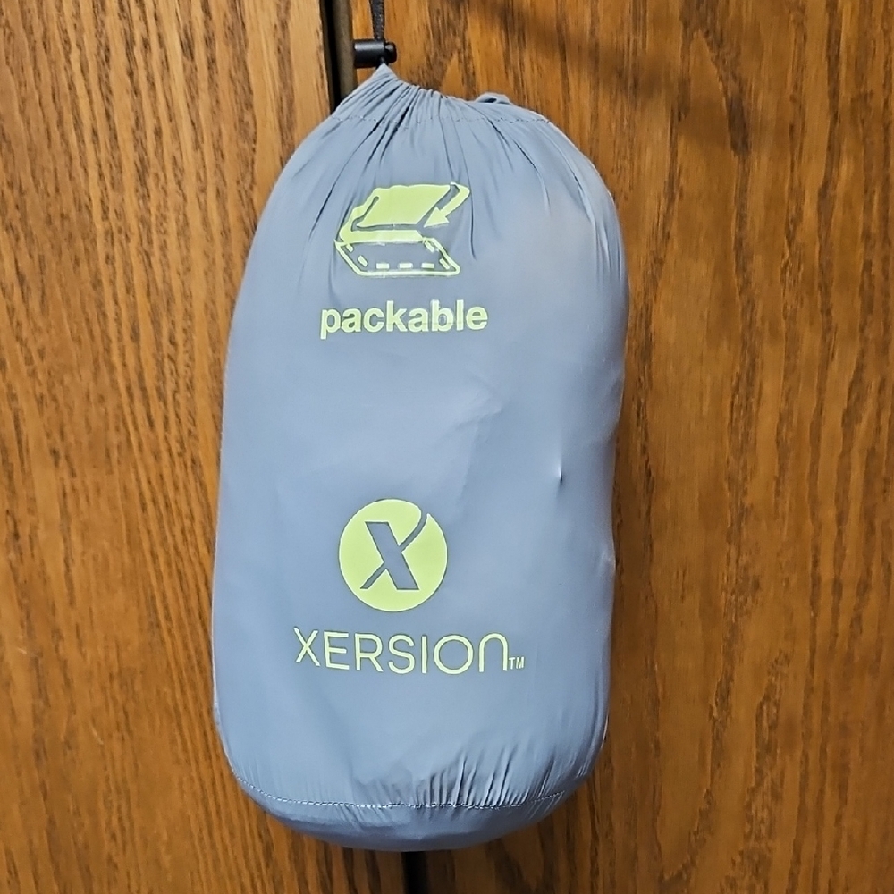 Xersion Packable Gray Bag with Lime Accents